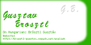 gusztav brosztl business card